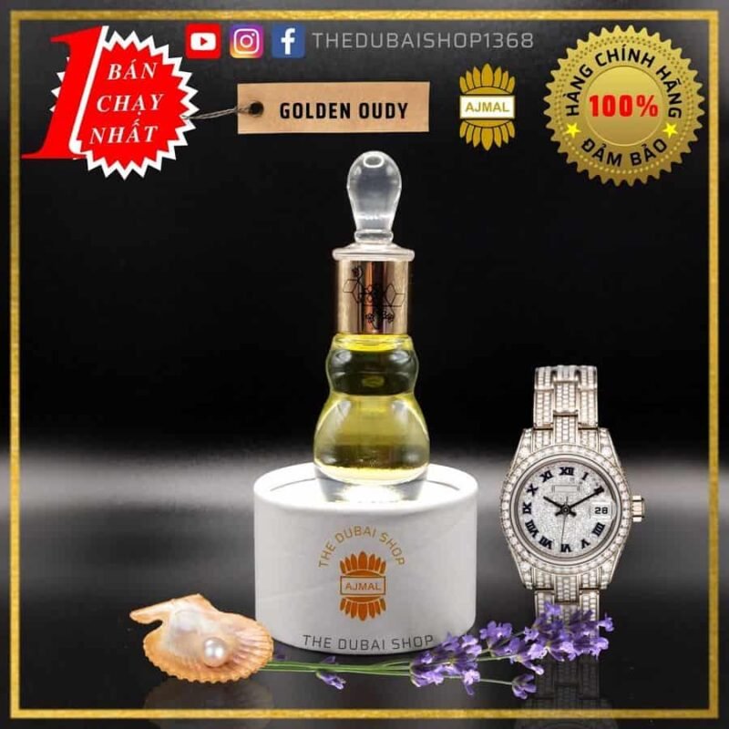 Tinh dầu nước hoa dubai ajmal golden oudy 12ml unisex cao cấp chính hãng